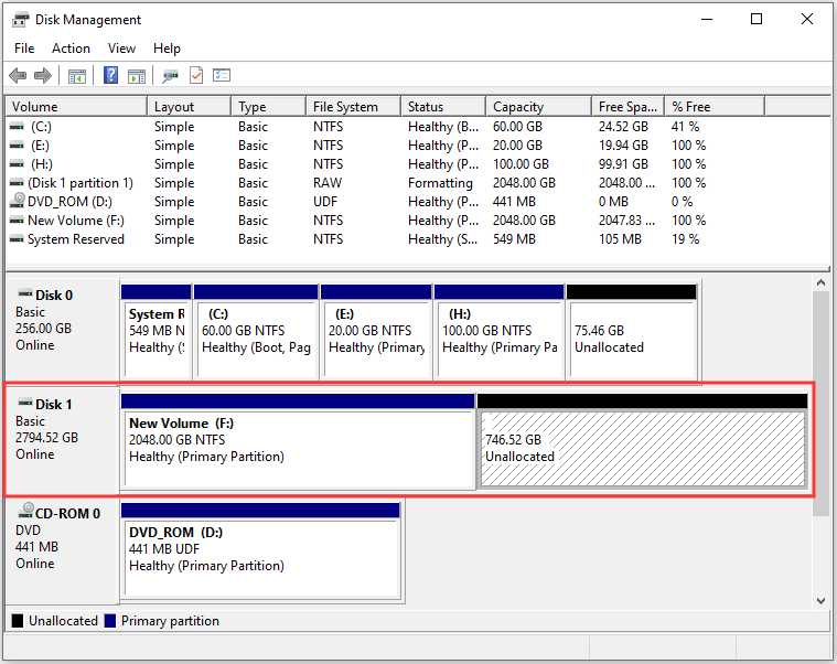 how to allocate hard drive space windows 10