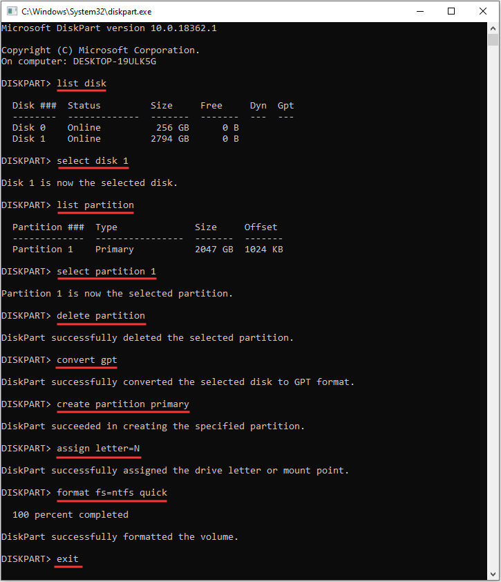 convert 3TB hard drive to GPT cmd and recreate