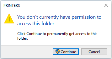 active directory domain services unavailable windows 10 printer