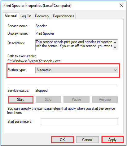 restart Print Spooler service
