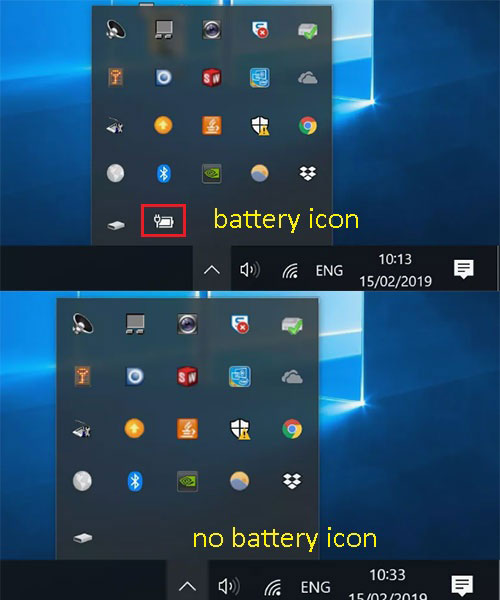 How To Add Back Missing Battery Icon To Windows 10 Taskbar