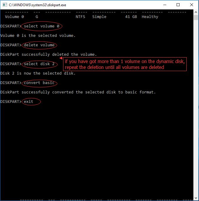 convert basic in diskpart