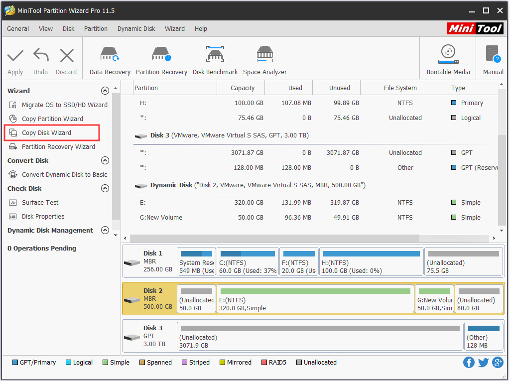 choose Copy Disk Wizard