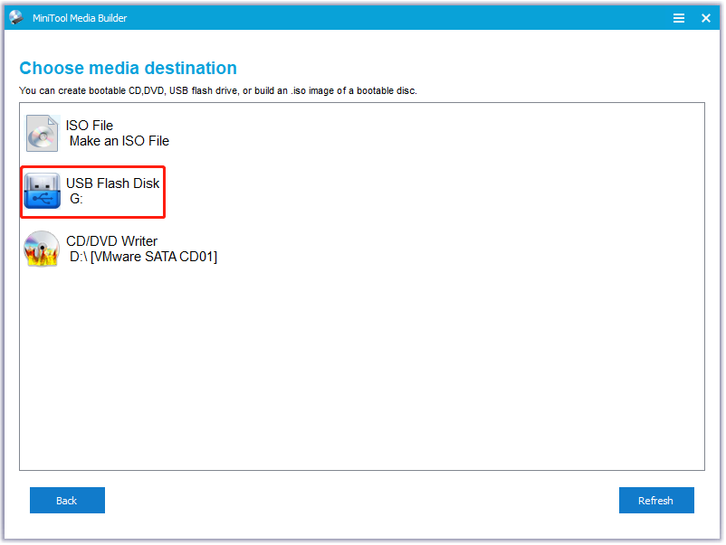 select USB Flash Disk to make a USB boot disk