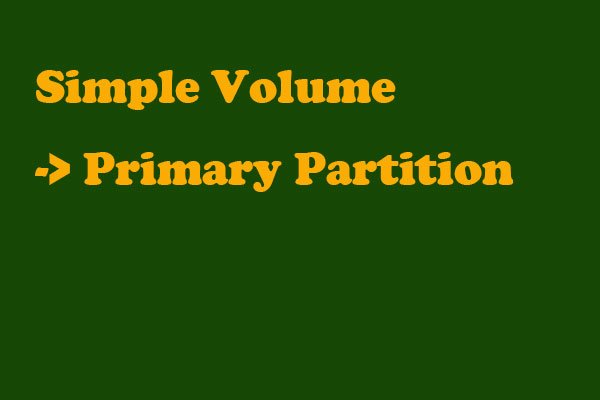 convert simple volumes to primary partitions