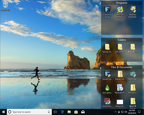 manage desktop with Fences