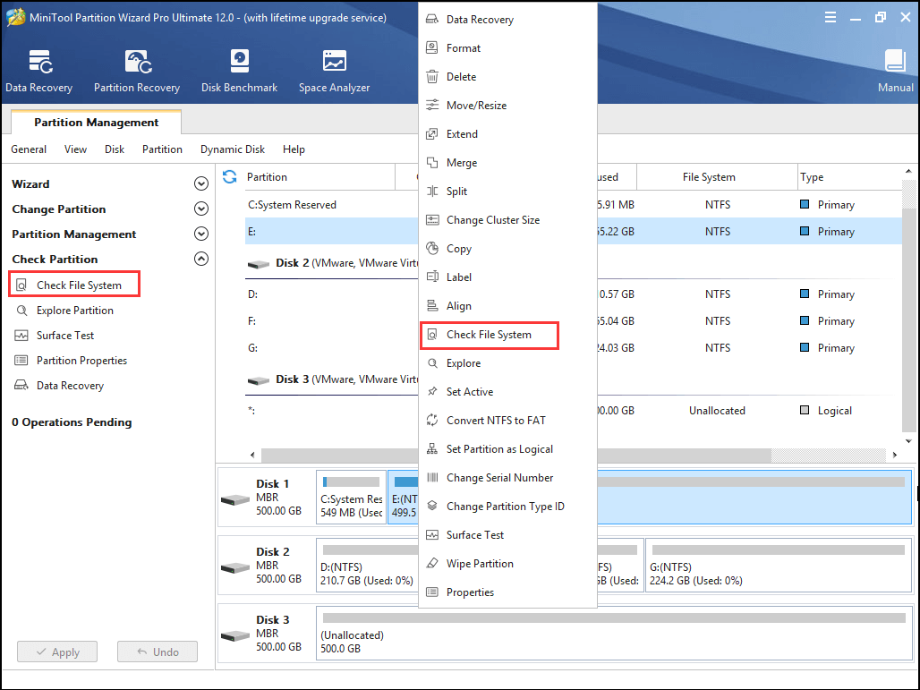 activate Check File System
