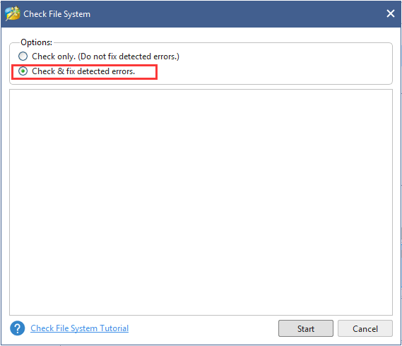 check file system