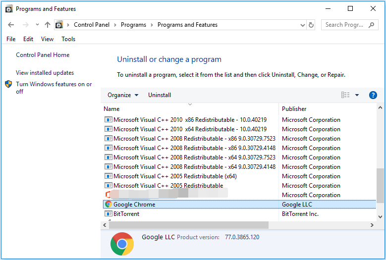uninstall problematic software