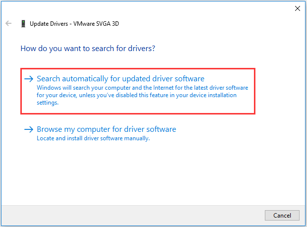 choose a way to search for drivers