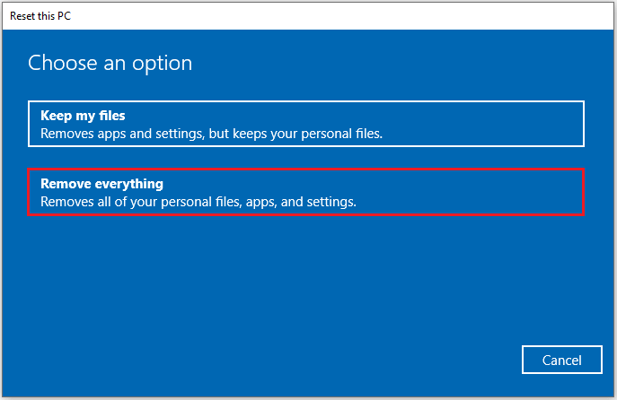 Choose Remove everything