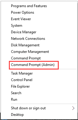 select Command Prompt (Admin)