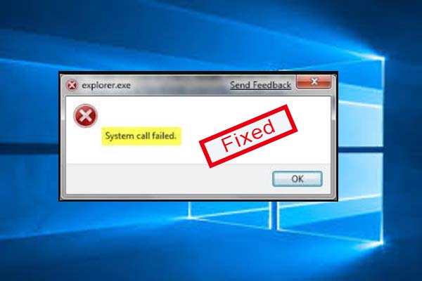 explorerexe system call failed thumbnail