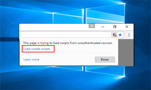 click Load unsafe scripts