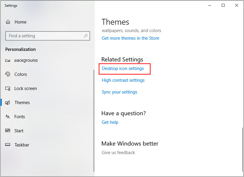 desktop icon settings