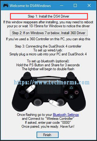 click Install the DS4 Driver