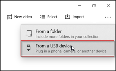 select From a USB device