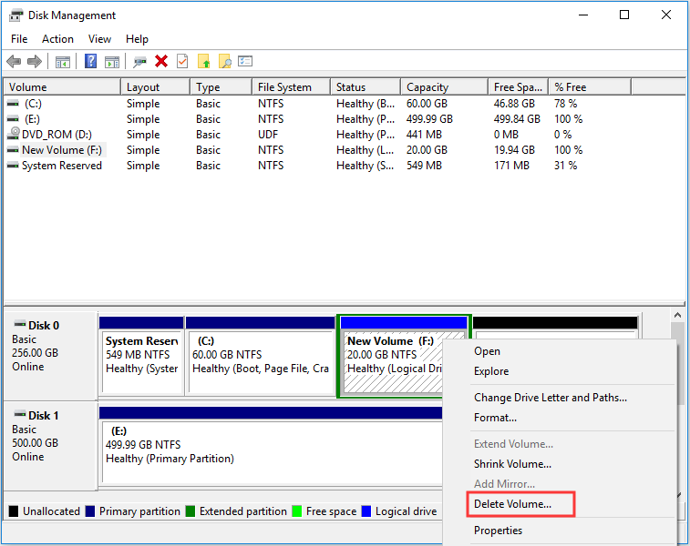 delete logical partition