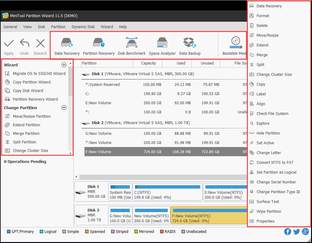 options for partition management
