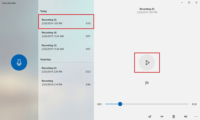 play recording