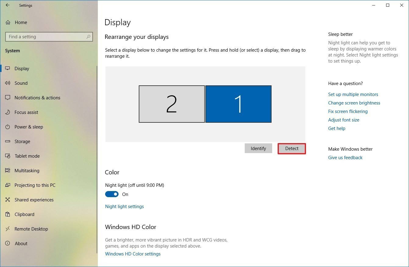 windows 10 second monitor duplicate but not detected