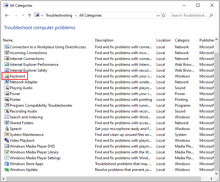 windows 10 keyboard shift key not working