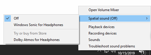 right-click the Volume icon