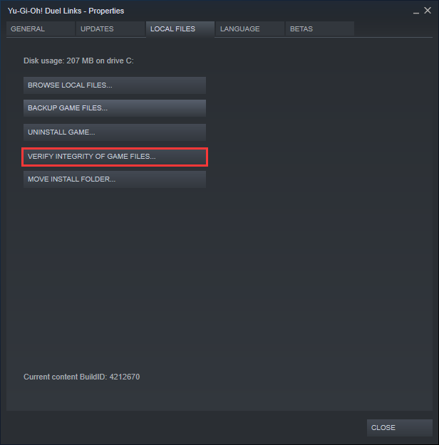 choose verify integrity of game files