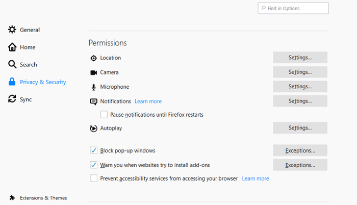 stop pop ups on Firefox