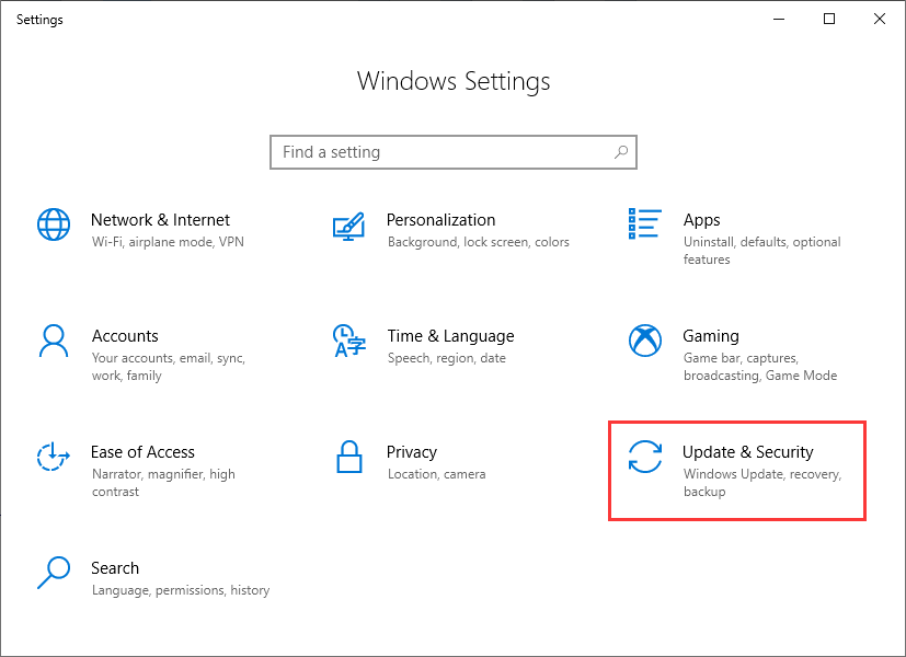 choose update & security