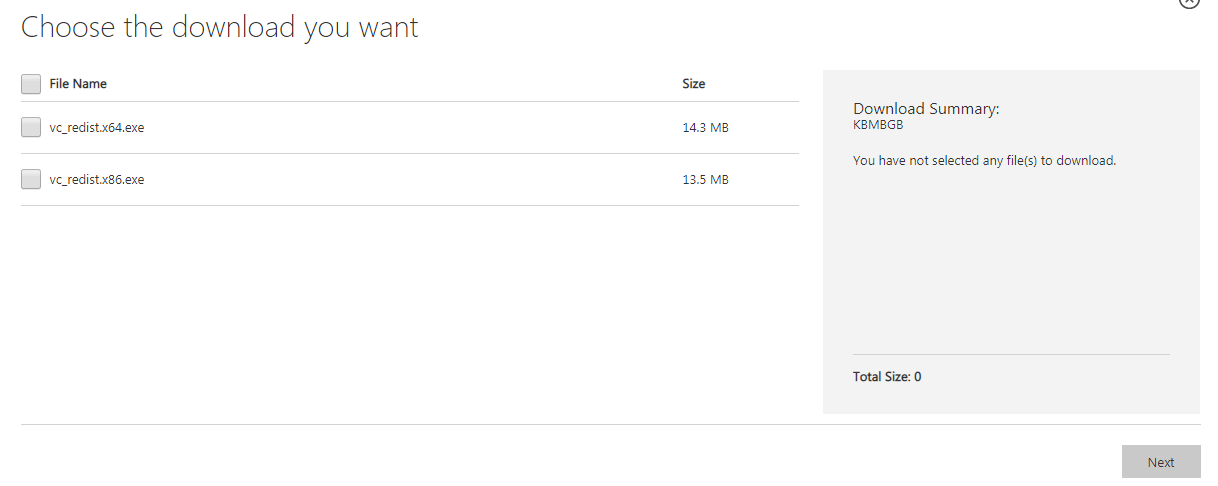 choose the download you want