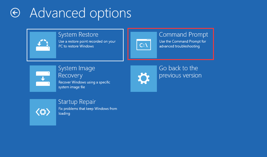 click on Command Prompt