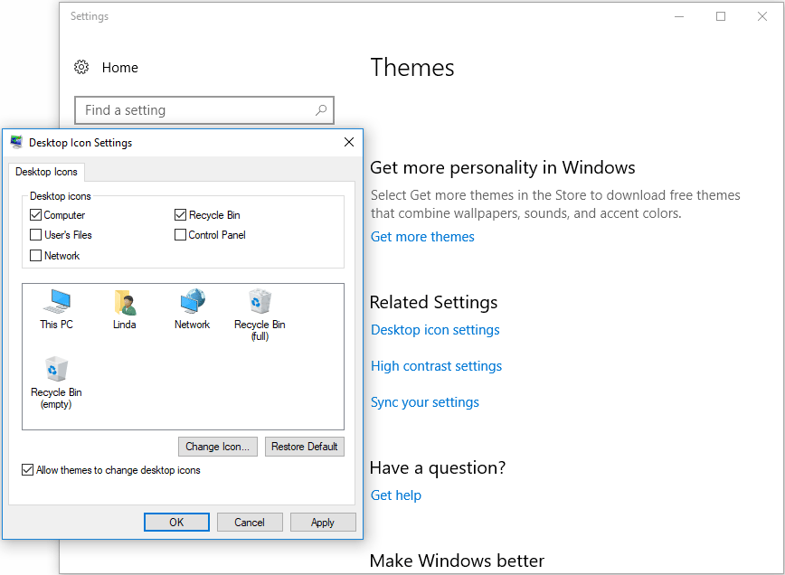 add This PC icon to desktop via Settings