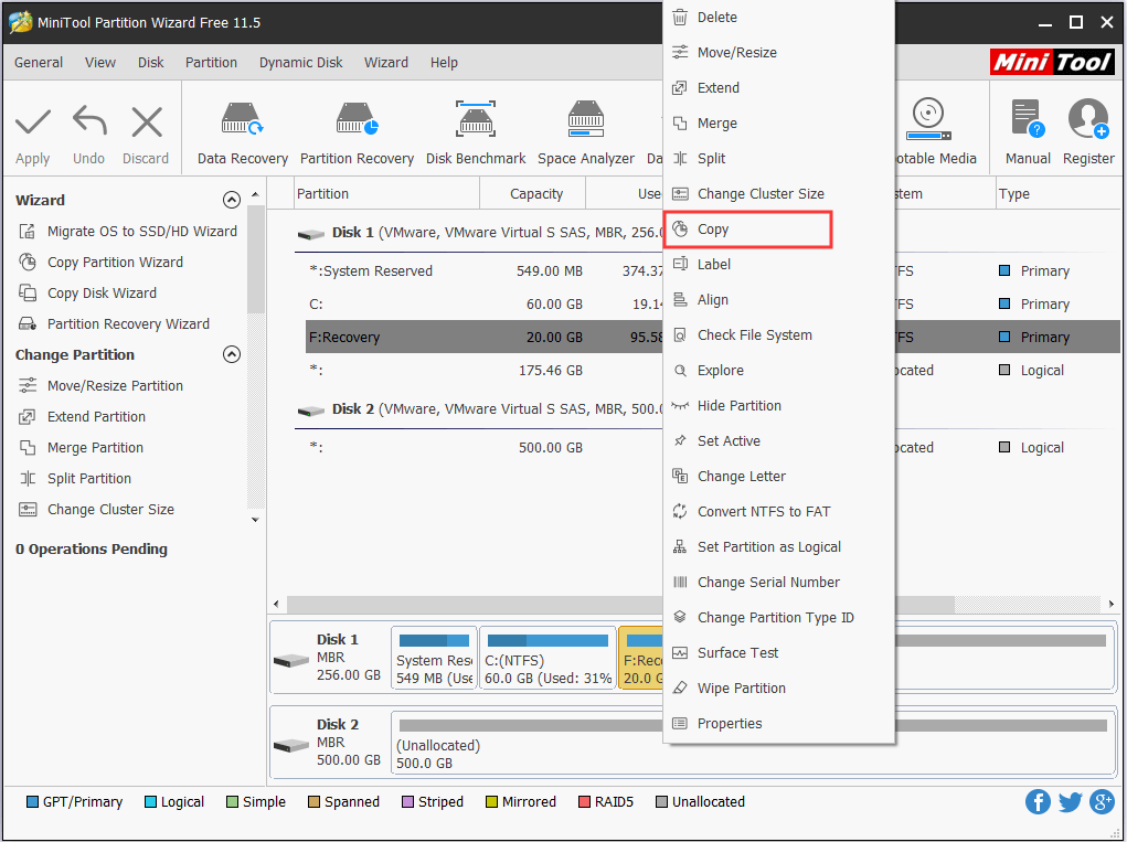 choose Copy from the context menu