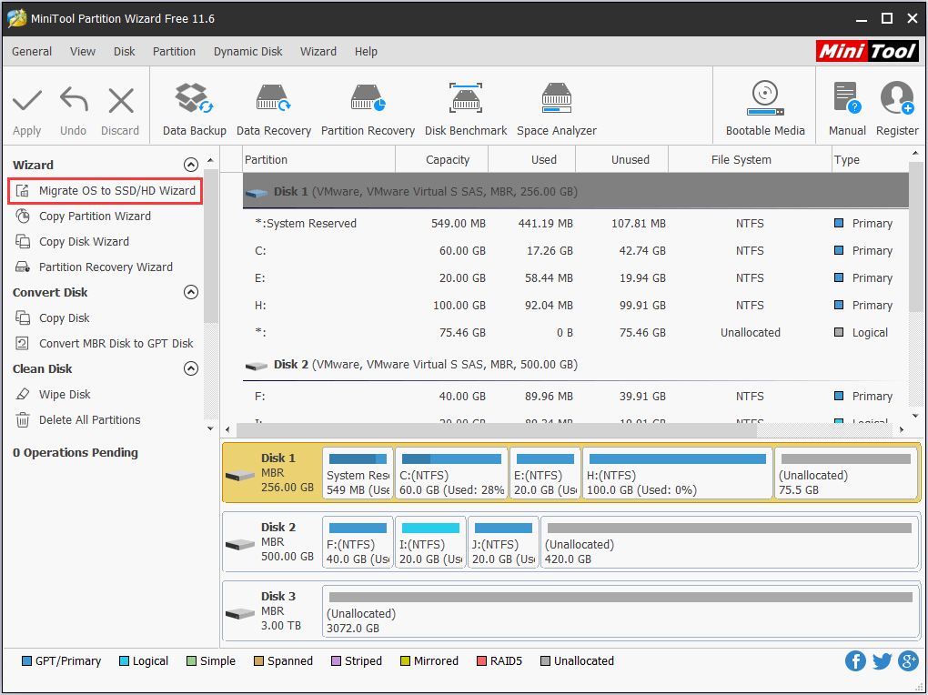 choose Migrate OS feature