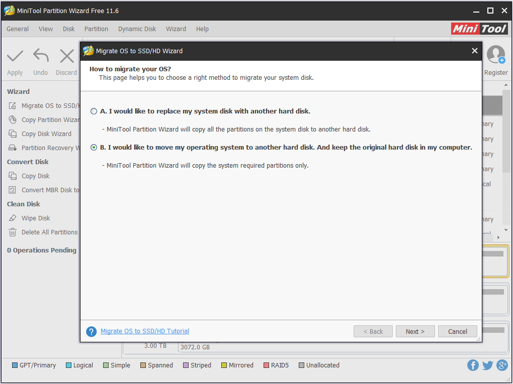 choose a way to migrate the OS