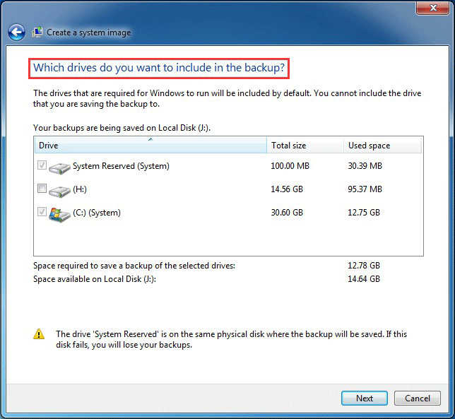 choose what to backup