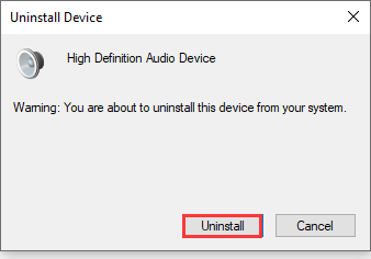 click uninstall