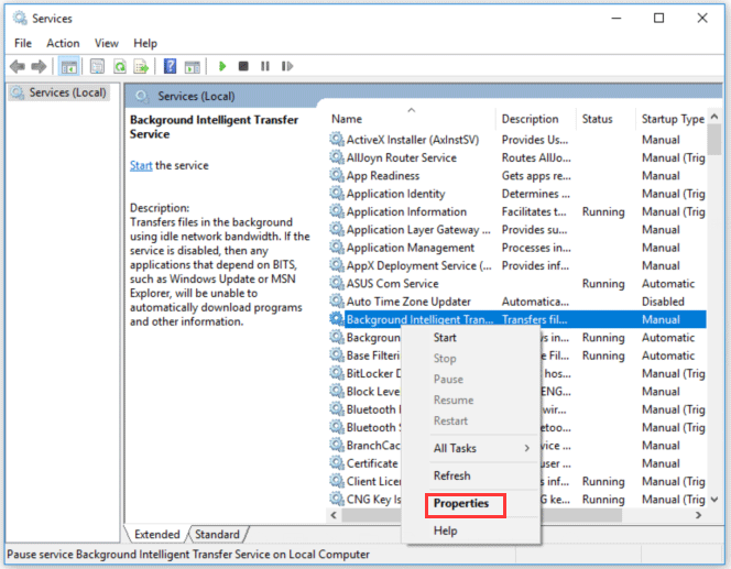 restart Background Intelligent Transfer Services