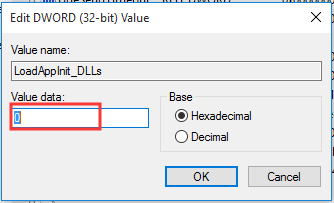change the value from 1 to 0