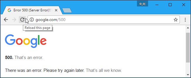 500 internal server error