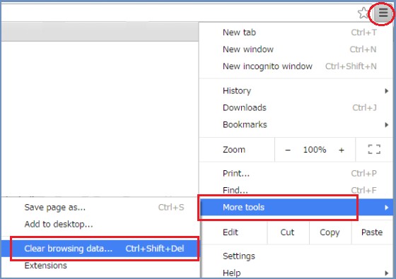 clearing browsing data