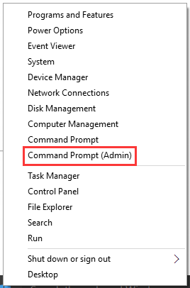 select Command Prompt (Admin)
