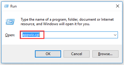  type appwiz.cpl in the run box