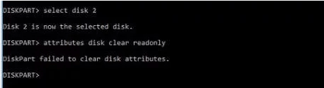 DiskPart failed to clear disk attributes