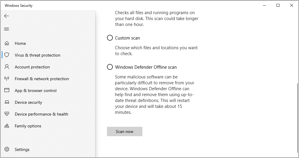 run Windows Defender