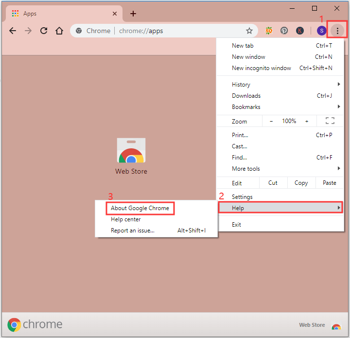 select About Google Chrome