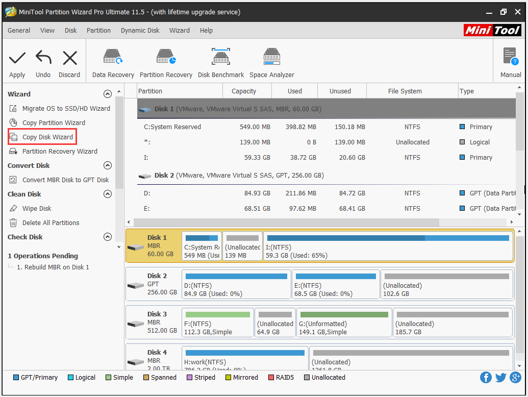 activate the Clone Disk feature