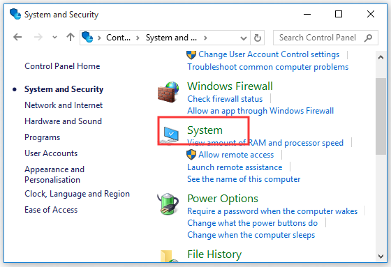 click System tab