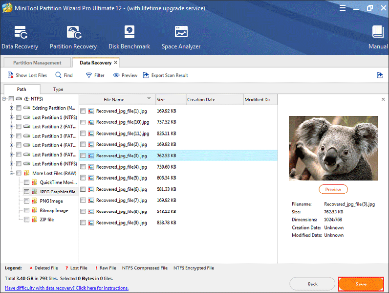 save the selected files